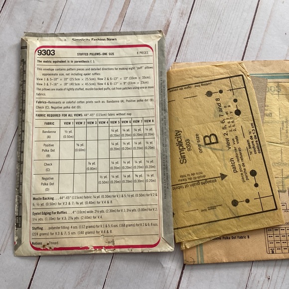 1980s simplicity pattern 9303 puffer patchwork quilted pillows retro nostalgic - Picture 3 of 4